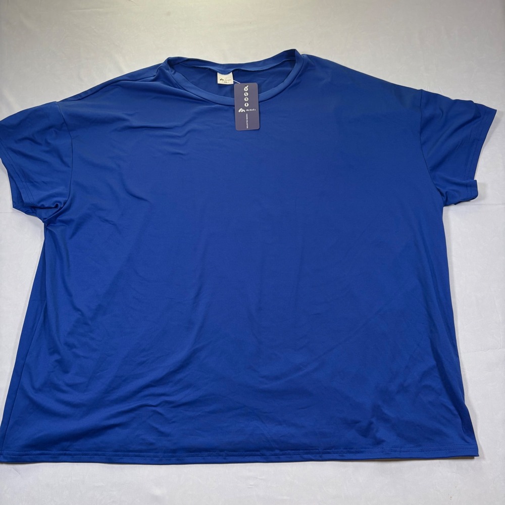 Misifi Mens 4XL Royal Blue Performance T-Shirt Short Sleeve Wicking Stretch
